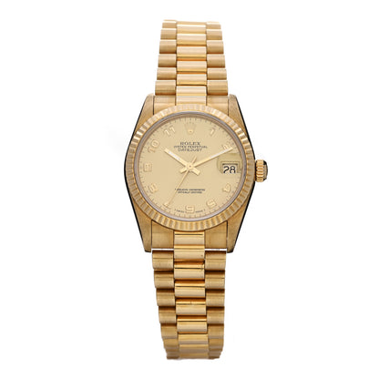 Rolex 18K Yellow Gold 31mm Oyster Perpetual Datejust President Watch Champagne 68278 1 of 4