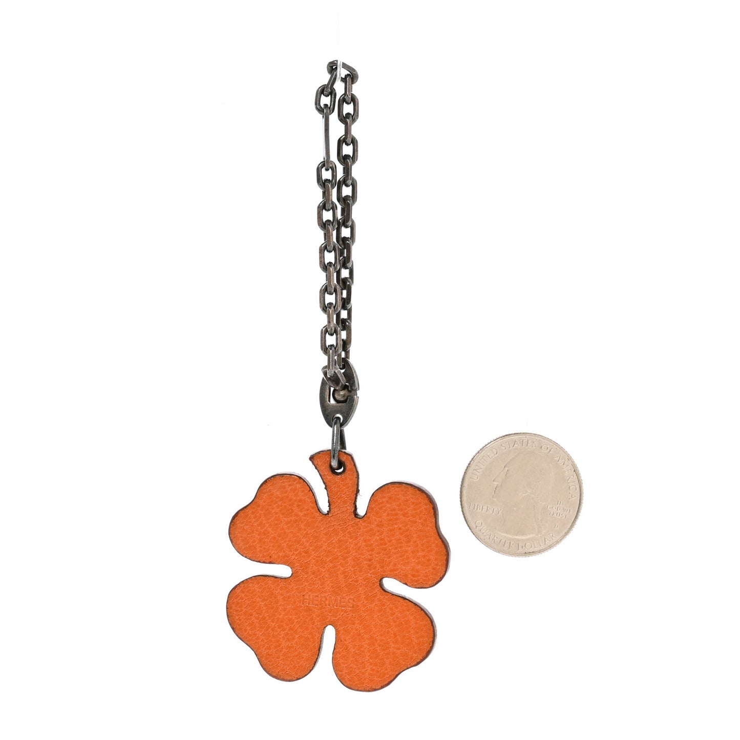 Chévre Mysore Lucky Clover Key Chain Bag Charm Vert Anis Orange