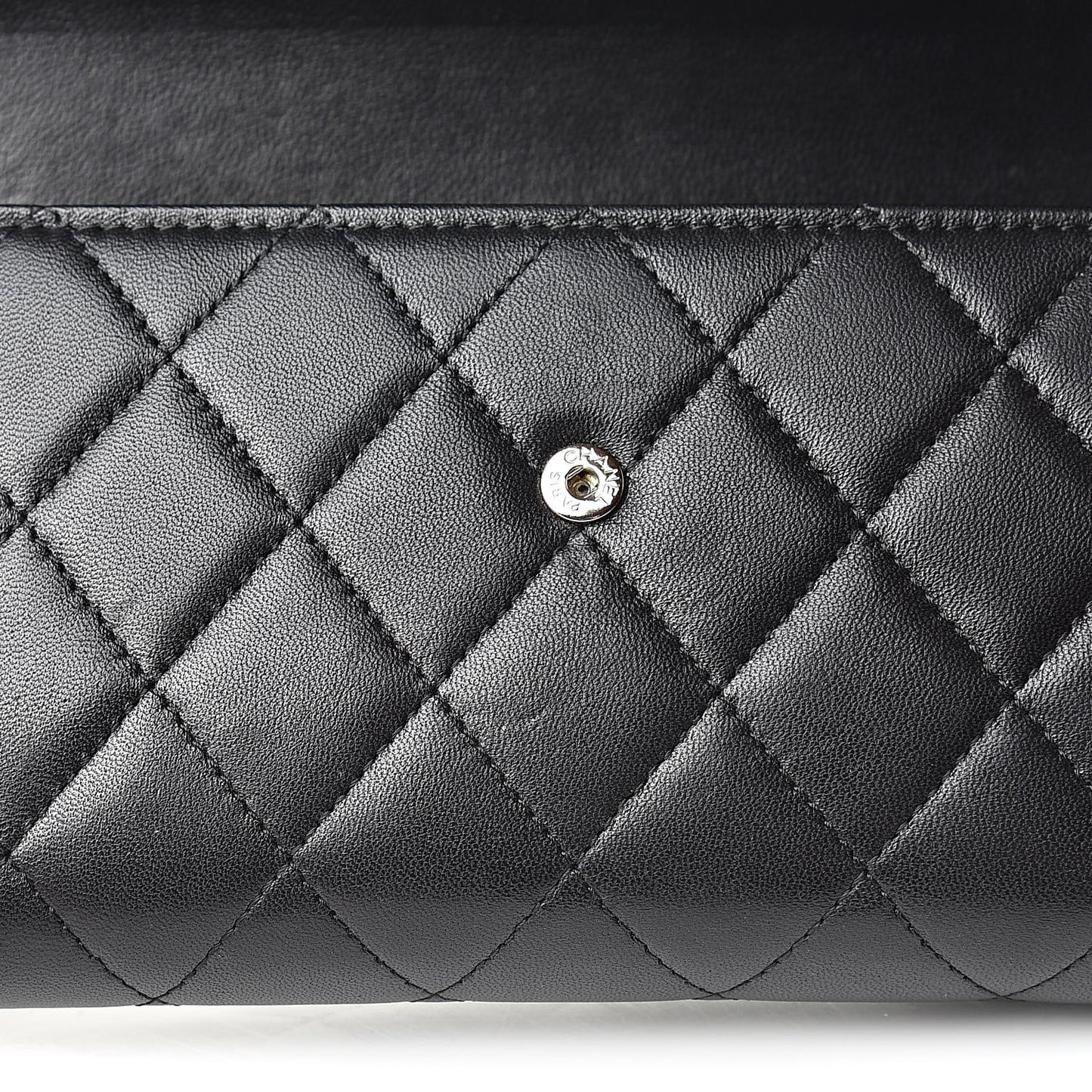 Lambskin Quilted Boy Flap Wallet Black