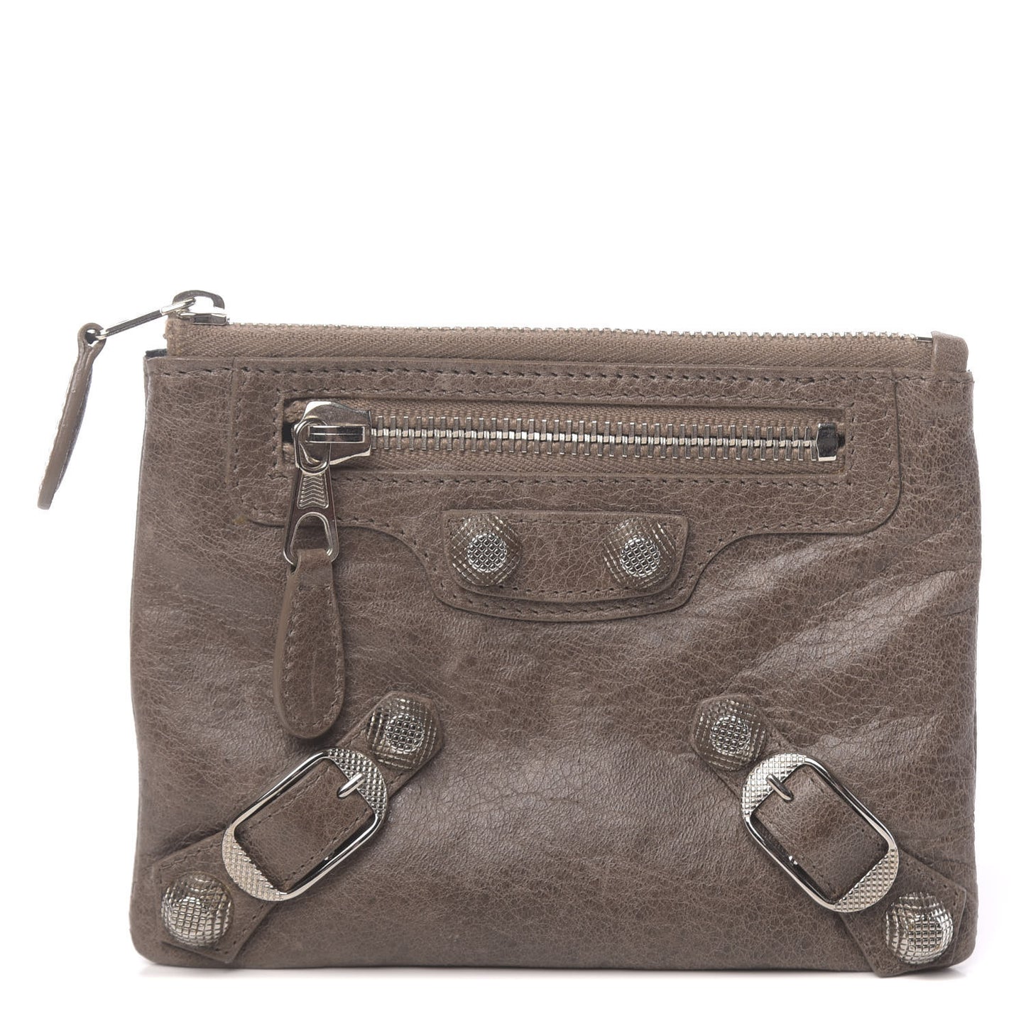 Agneau Giant 12 Silver Hardware M Porte-Monnaie Coin Purse Sahara
