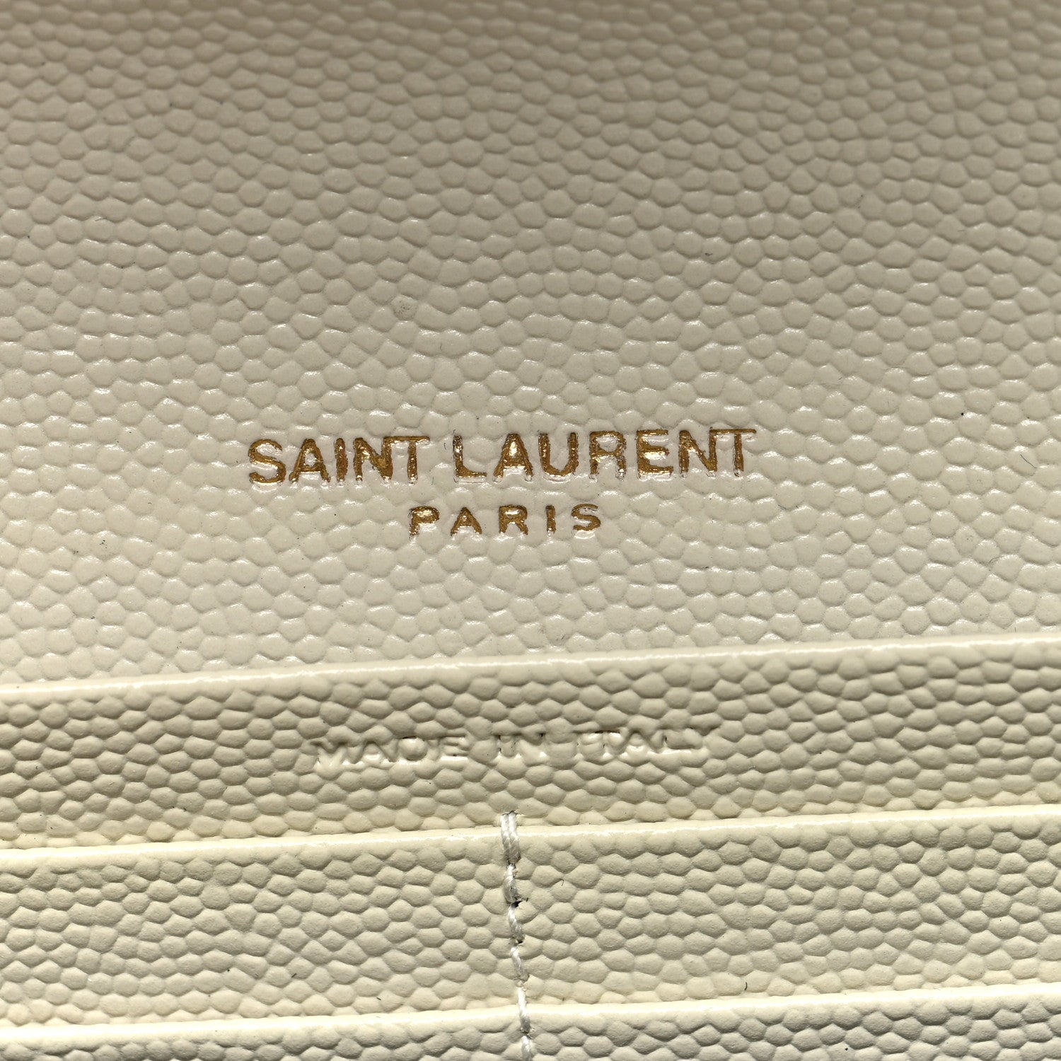 Saint Laurent Grain De Poudre Matelasse Chevron Monogram Flap Wallet Crema Soft 6 of 7