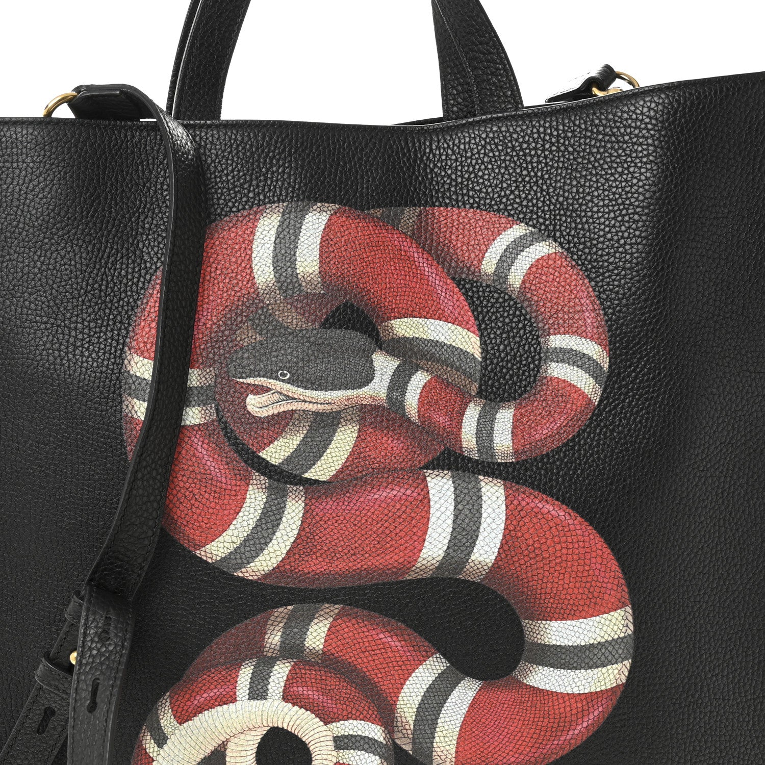 Gucci Calfskin Kingsnake Print Vertical Tote Black 8 of 11