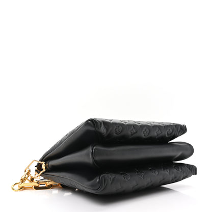 Louis Vuitton Lambskin Embossed Monogram Coussin MM Black 4 of 9