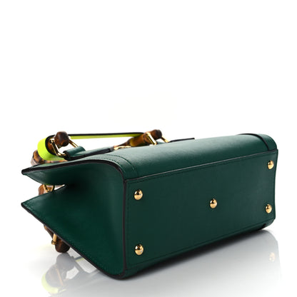 Gucci Wonka Grain Calfskin Mini Diana Tote Bag Green Yellow Fluo 3 of 10