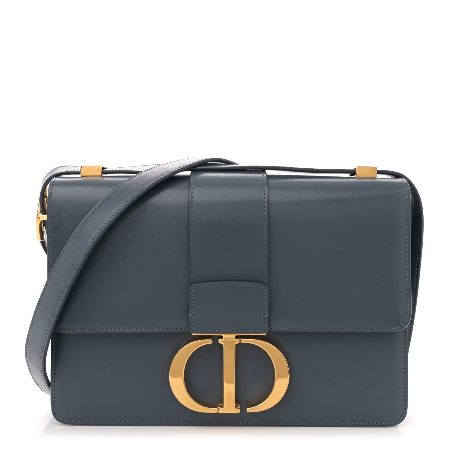 Christian Dior Smooth Calfskin 30 Montaigne Flap Bag Blue 1 of 10