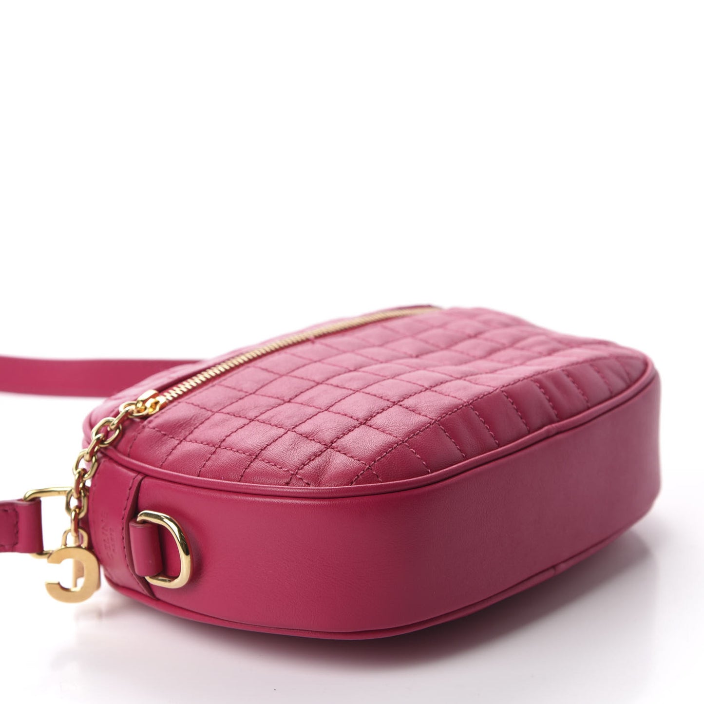 Calfskin Quilted Small C Charm Bag Pink