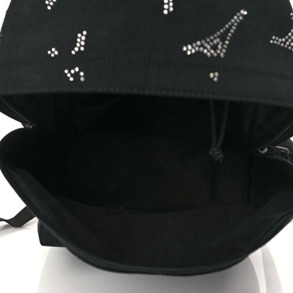 Balenciaga Canvas Crystal Embellished Eiffel Tower Explorer Backpack Black 5 of 9