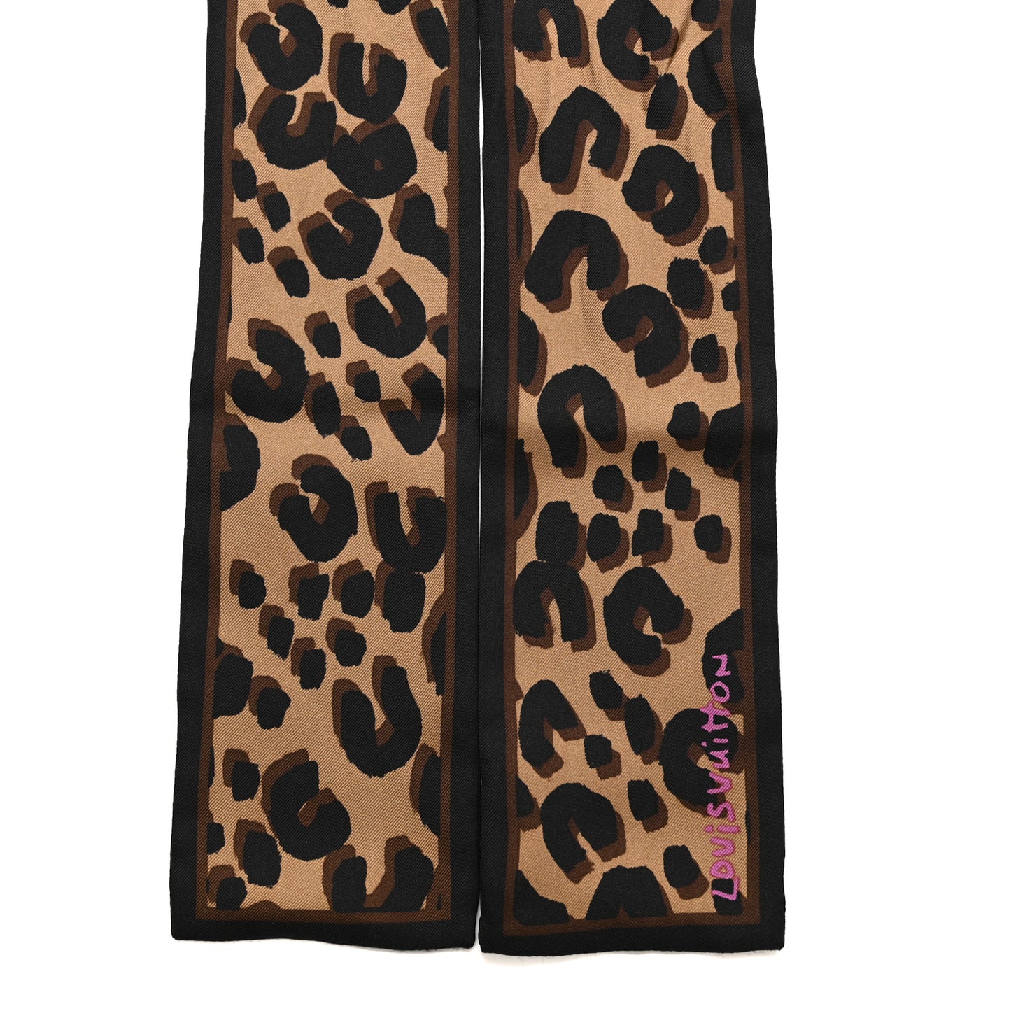 Silk Leopard Bandeau Scarf Marron