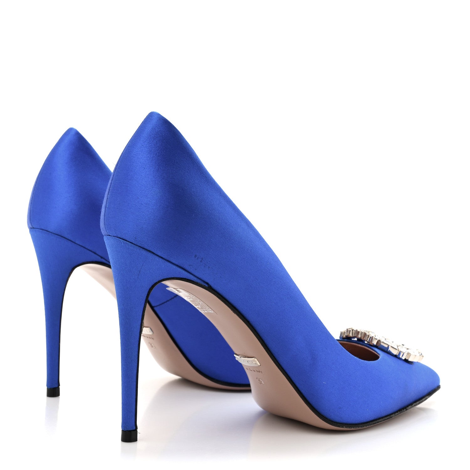 Gucci Satin Sparkling GG Pumps 38 Deep Zaffiro 5 of 12