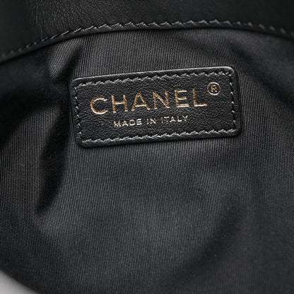 Chanel Calfskin Quilted Chain Flat Tote Black 6 of 11