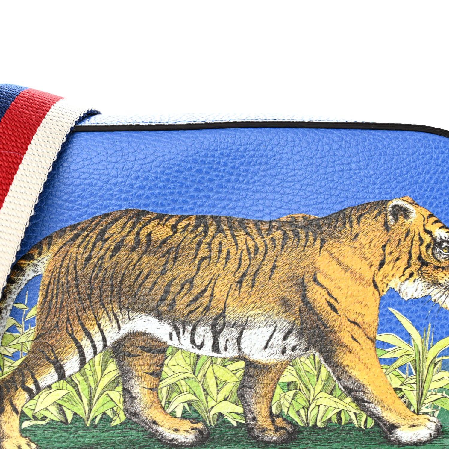 Gucci Calfskin Sylvie Tiger Print Camera Bag Multicolor Dark Sky 8 of 11