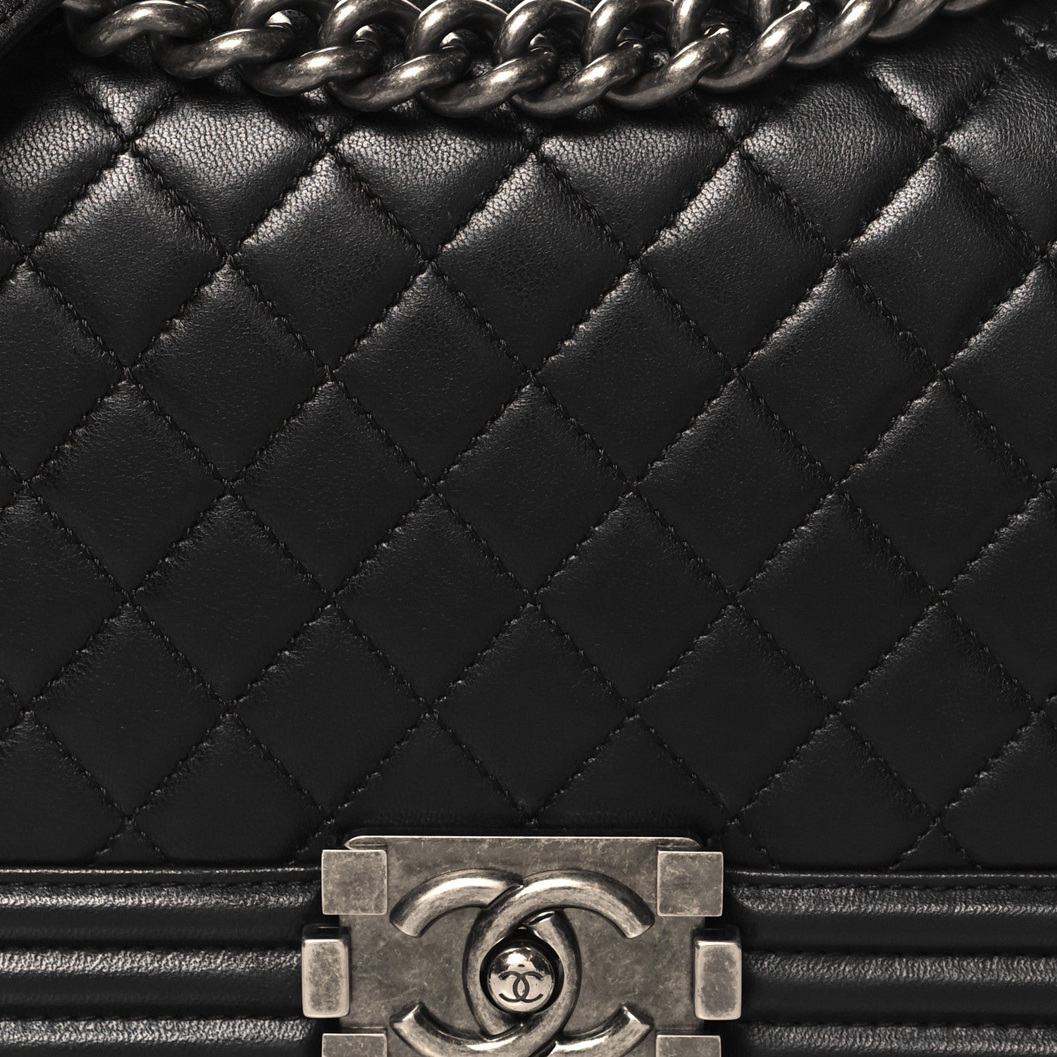 Chanel Lambskin Quilted Medium Boy Flap Black 8 of 11