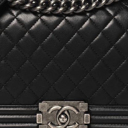 Chanel Lambskin Quilted Medium Boy Flap Black 8 of 11