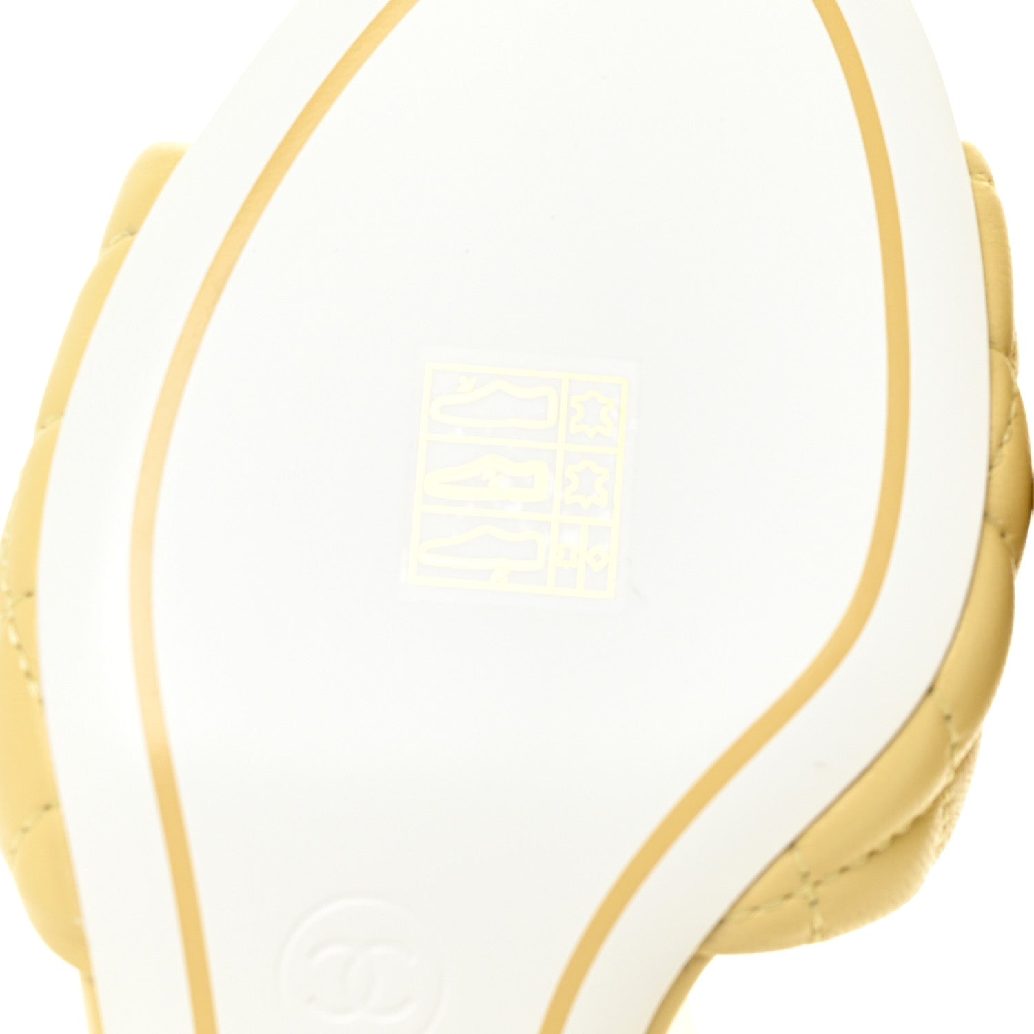 Chanel Lambskin Quilted Textured CC Mules 36 Yellow 7 of 13