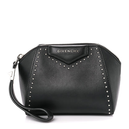 Givenchy Calfskin Small Studded Antigona Beauty Wristlet Black 1 of 11