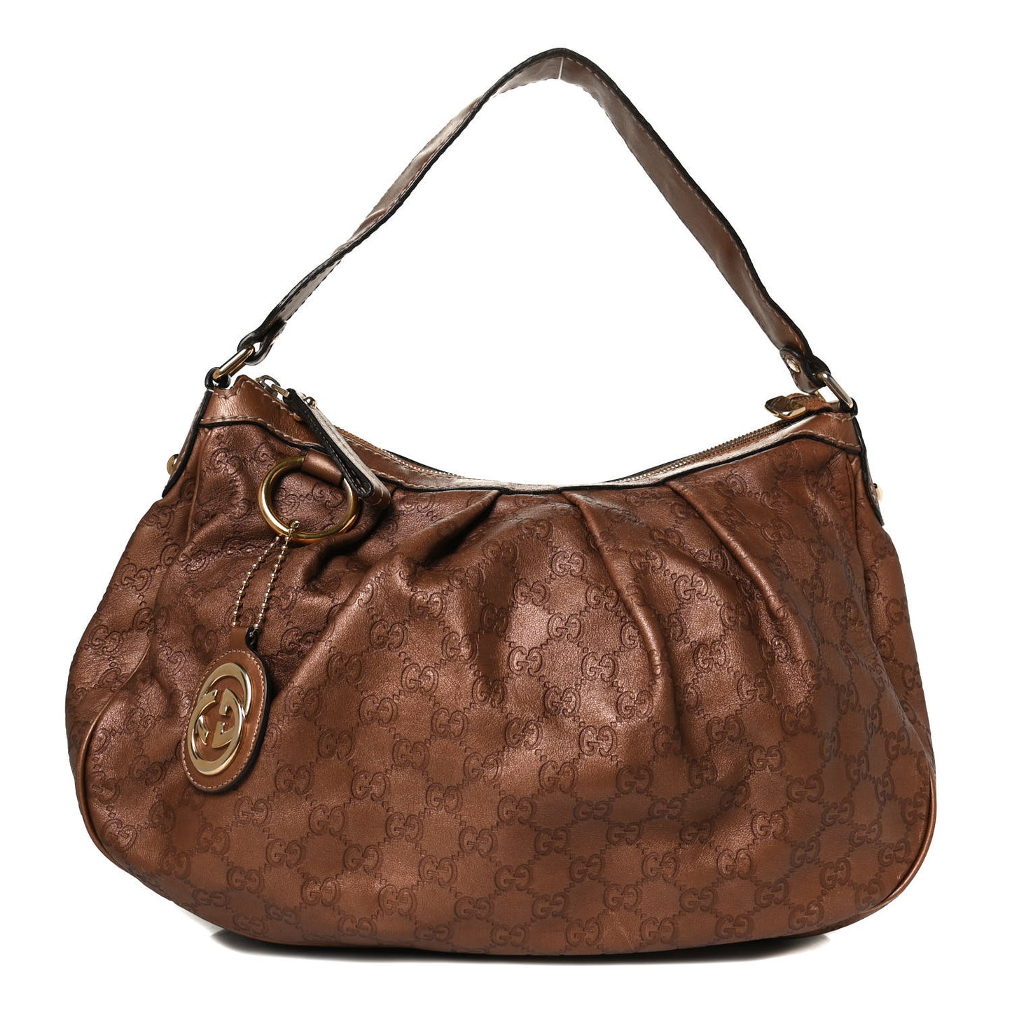Guccissima Medium Sukey Hobo Bronze