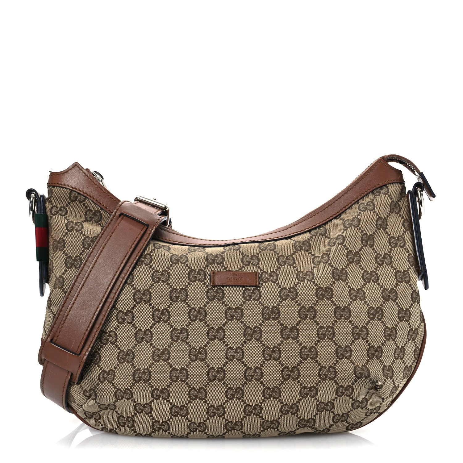 Gucci Monogram Medium Half Moon Hobo Brown 1 of 18