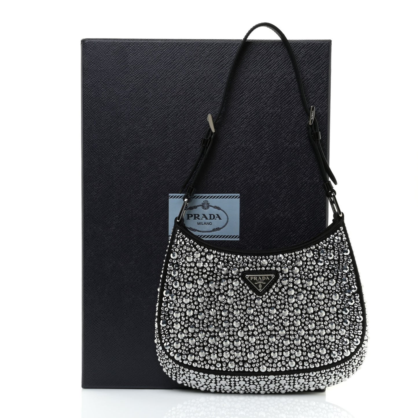 Satin Crystal Cleo Adjustable Strap Shoulder Bag Metal