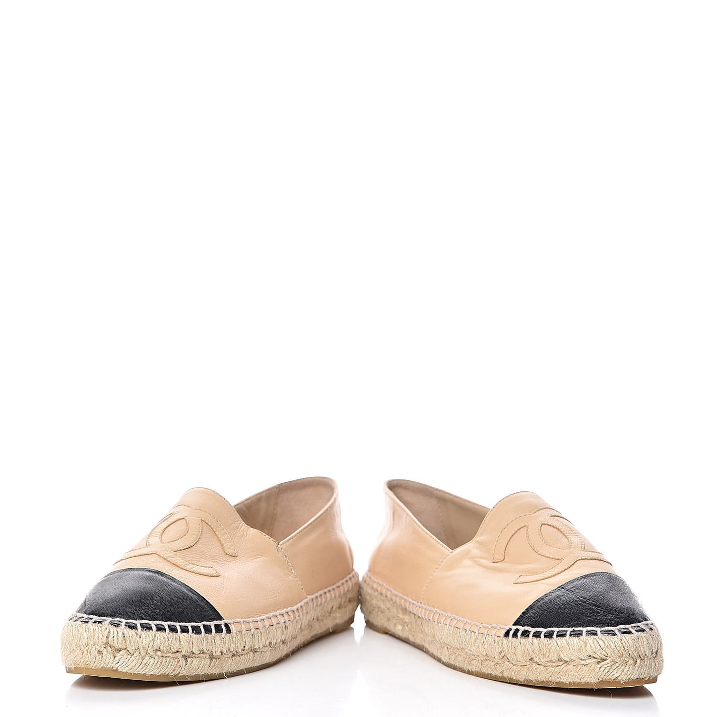 Lambskin CC Espadrilles 39 Beige Black