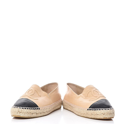 Chanel Lambskin CC Espadrilles 39 Beige Black 6 of 14