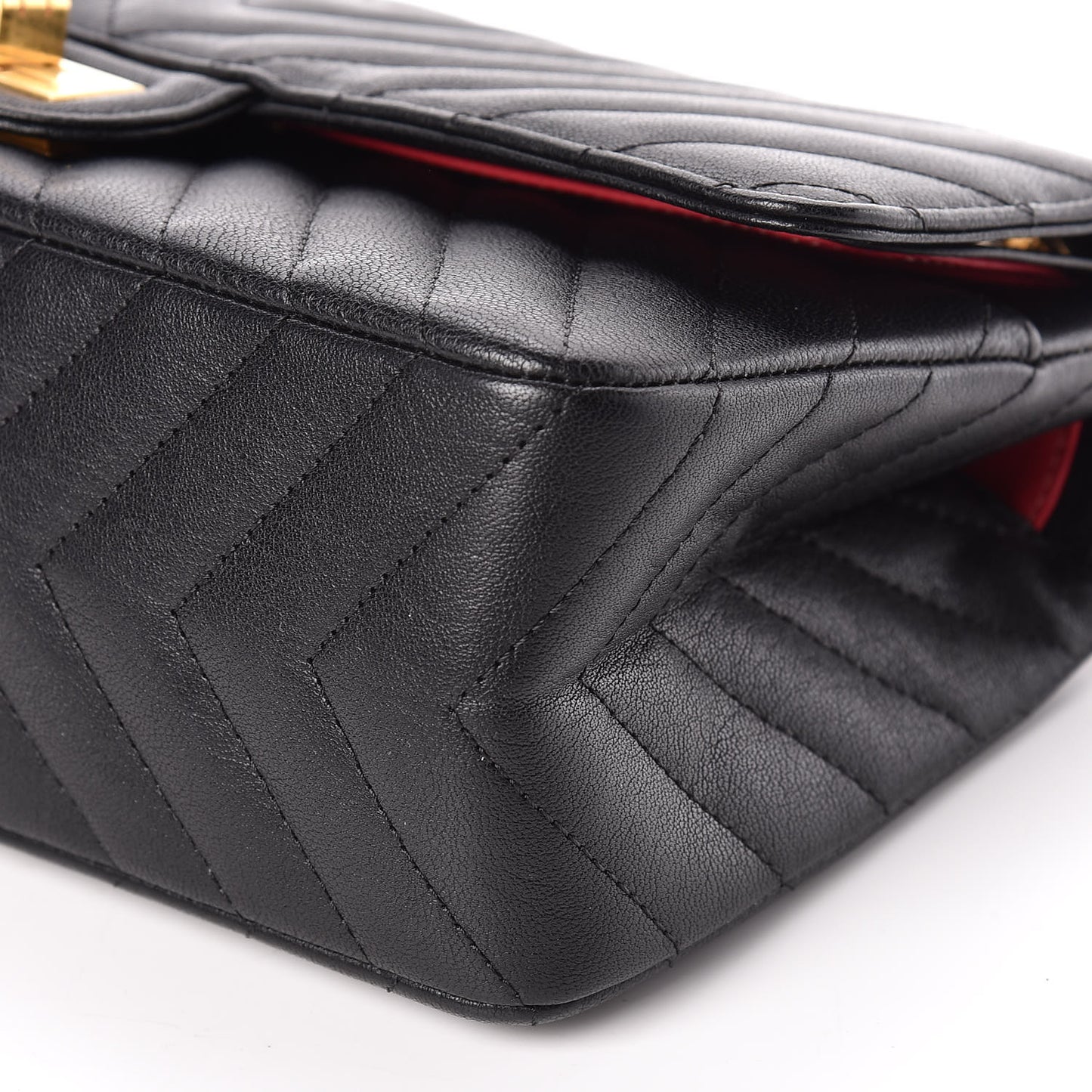 Sheepskin Chevron Quilted 2.55 Reissue 225 Flap Black