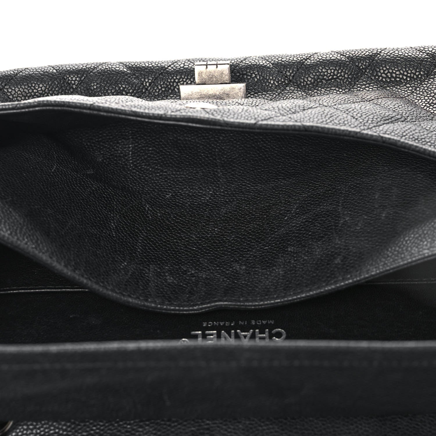 Chanel Washed Caviar Quilted 2.55 Reissue 225 Bijoux Chain Flap Black 14 of 15