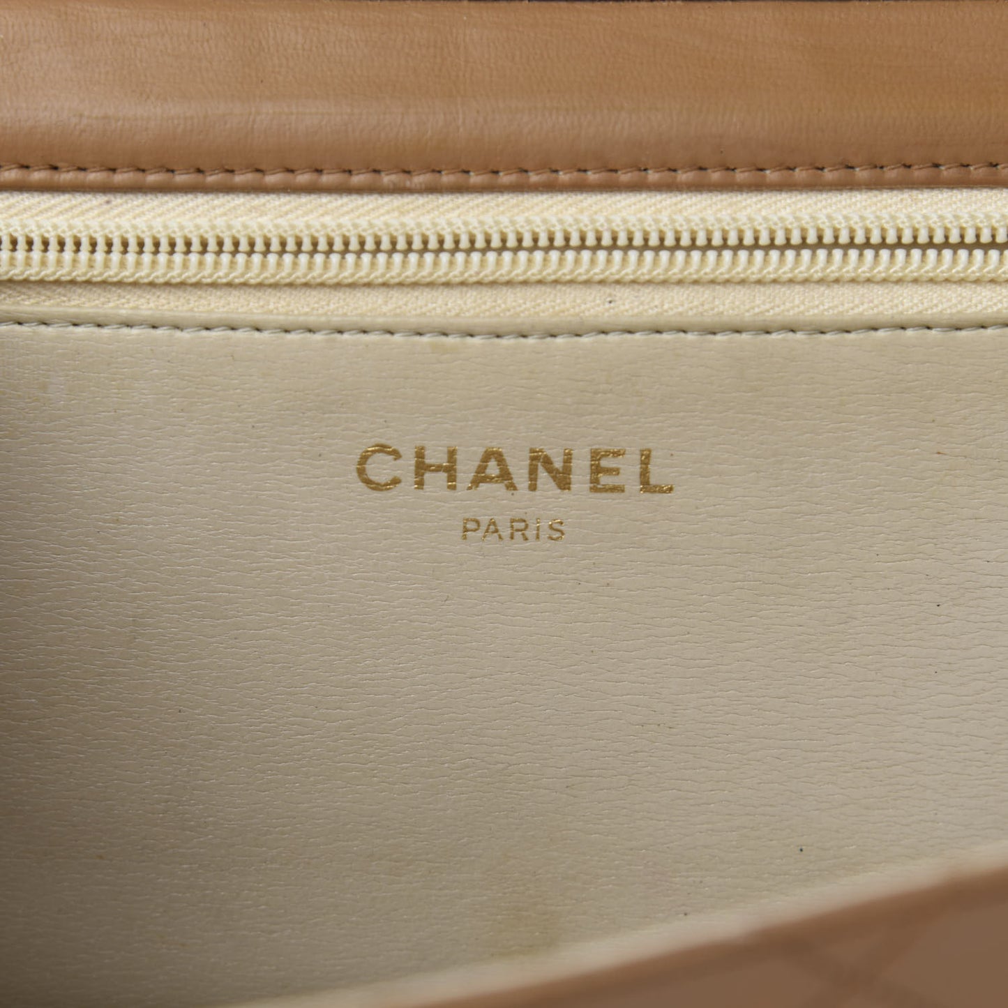 Lambskin Quilted Medium Single Flap Beige