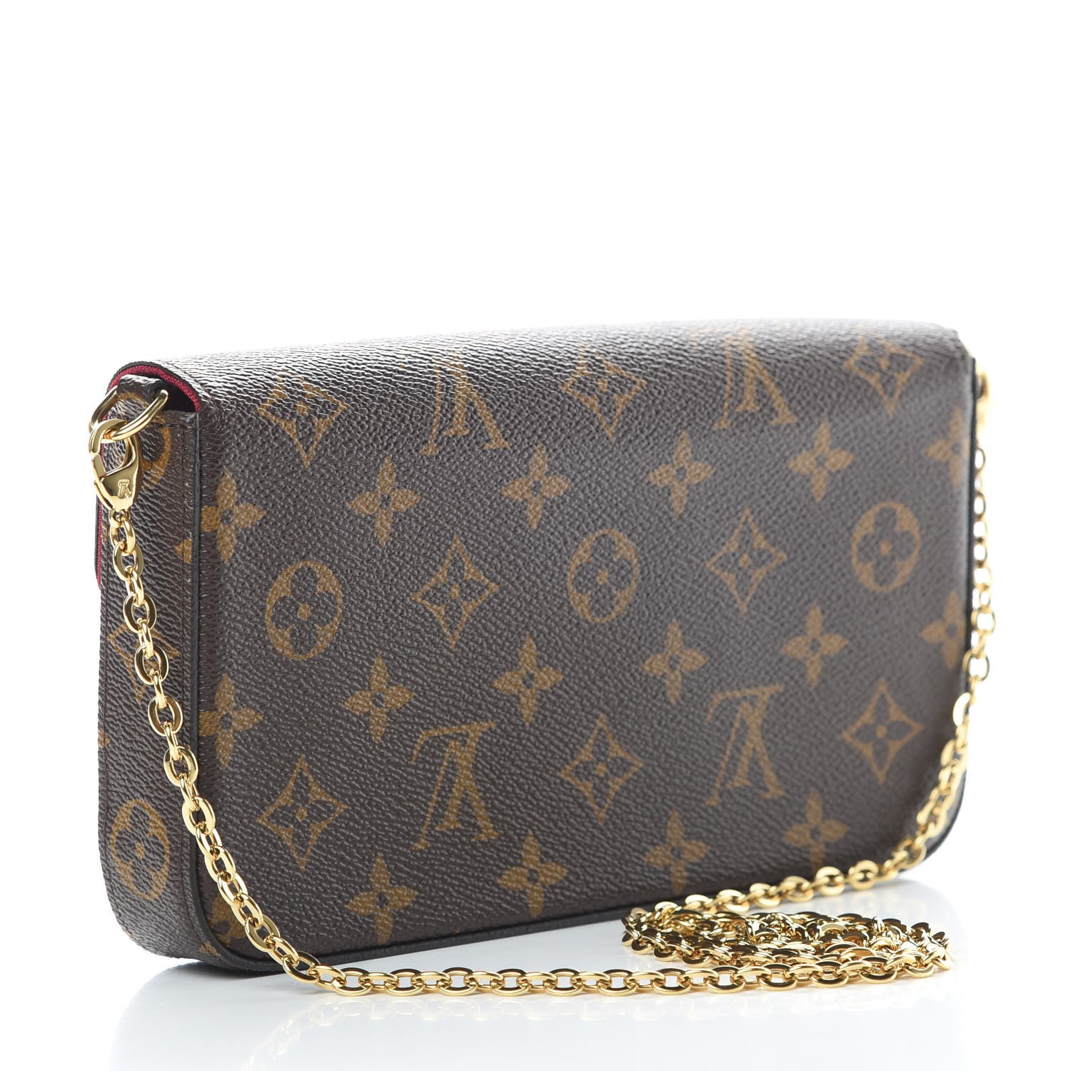 Louis Vuitton Monogram Pochette Felicie Chain Wallet Fuchsia 4 of 14