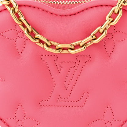 Louis Vuitton Calfskin Embroidered Monogram Pop My Heart Bag Pouch Dragon Fruit Pink 7 of 10