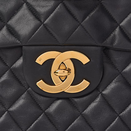 Chanel Lambskin Quilted XL Jumbo Single Flap Black 8 of 19