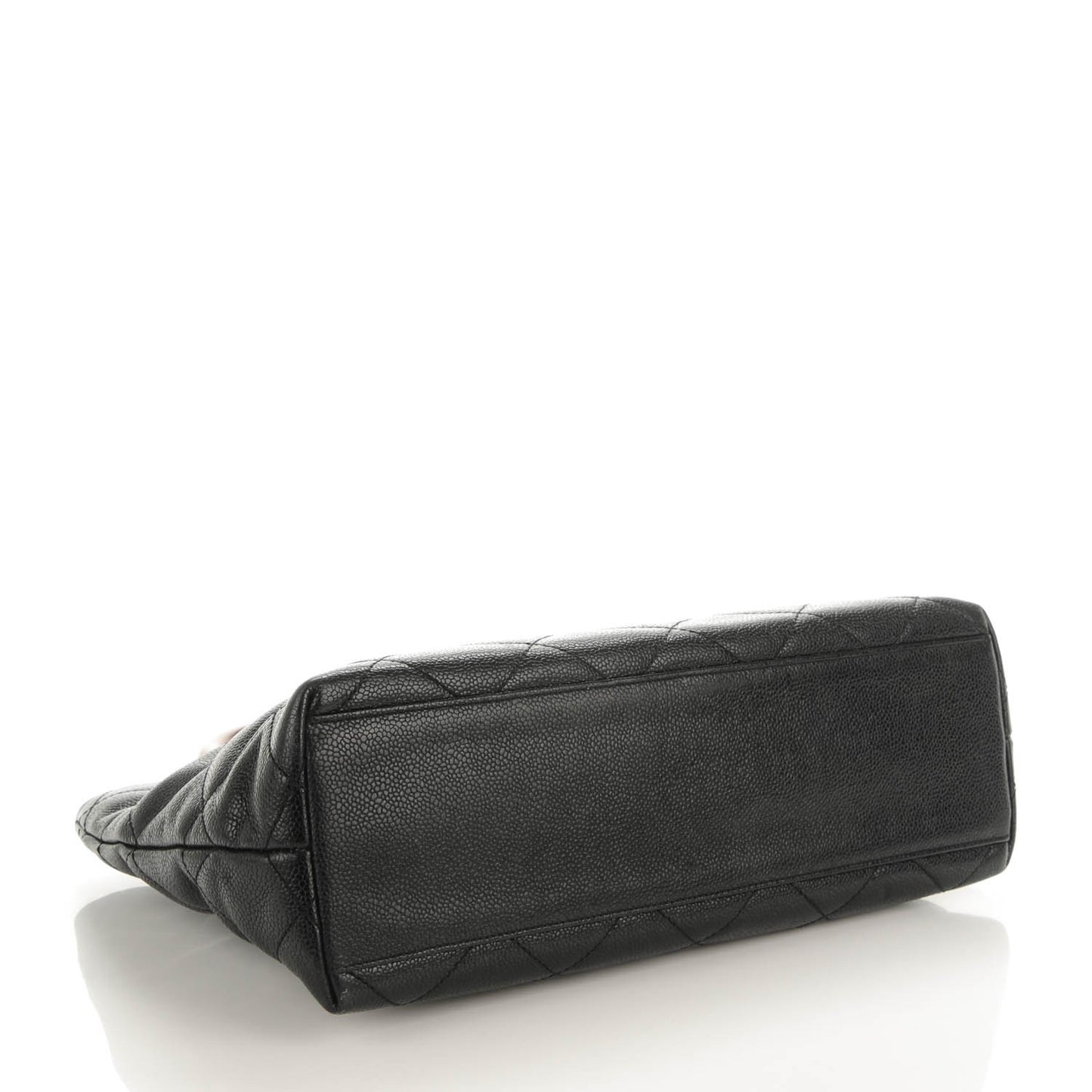 Caviar CC Wood Handle Tote Black