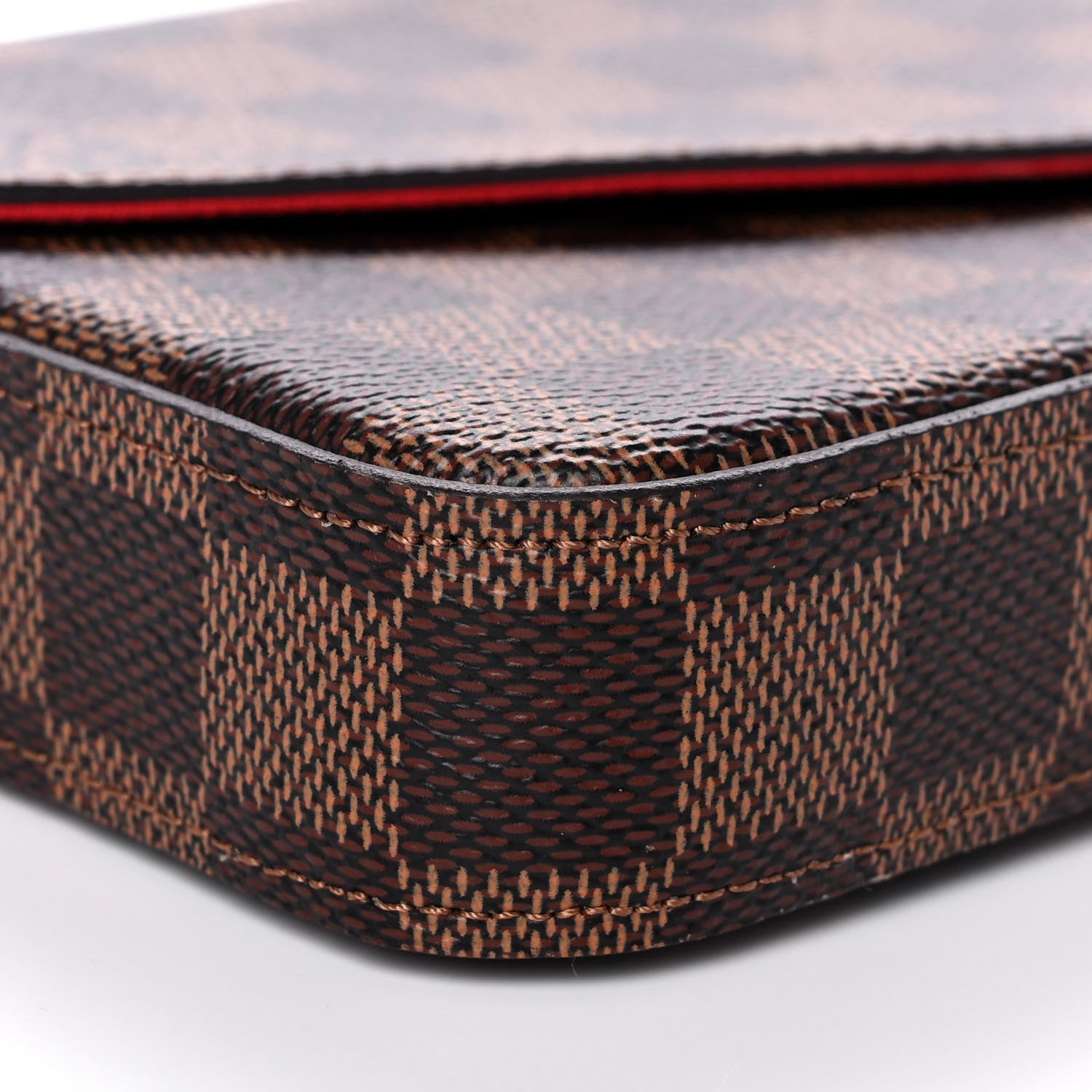 Louis Vuitton Damier Ebene Pochette Felicie Chain Wallet 13 of 15