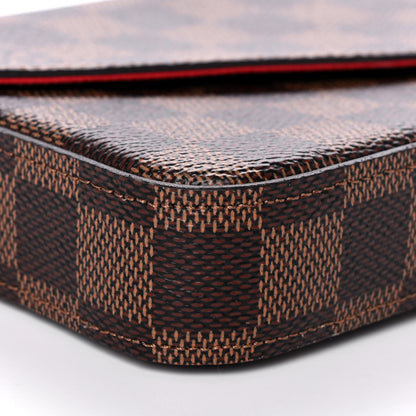 Louis Vuitton Damier Ebene Pochette Felicie Chain Wallet 13 of 15