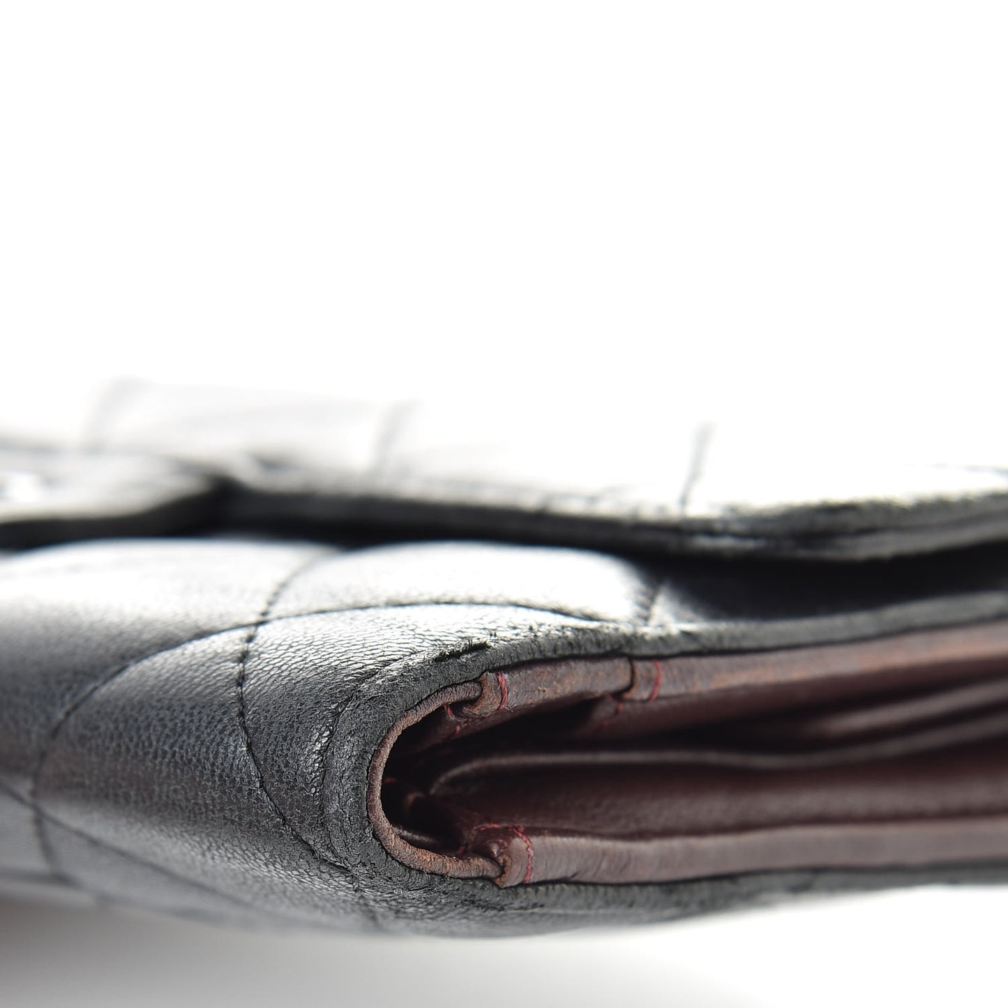 Lambskin Quilted Large Flap Wallet Black