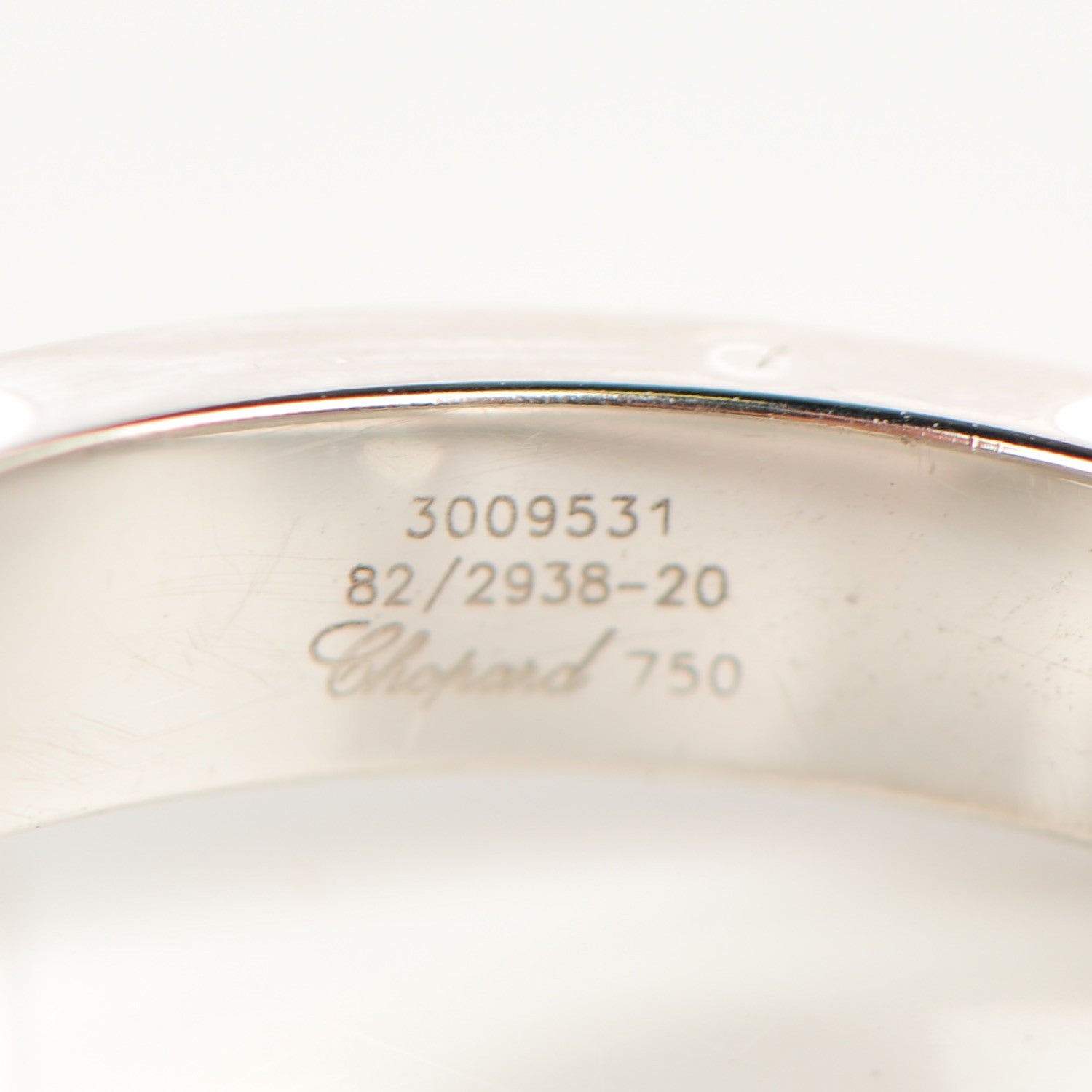 Chopard 18K White Gold Happy Diamond Square Ring 8.25 6 of 7