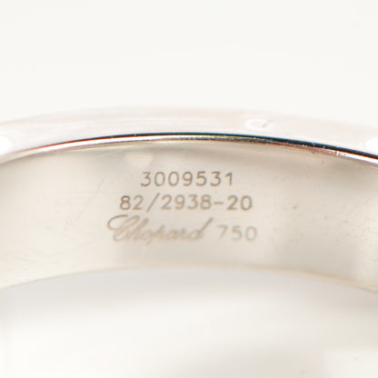 Chopard 18K White Gold Happy Diamond Square Ring 8.25 6 of 7