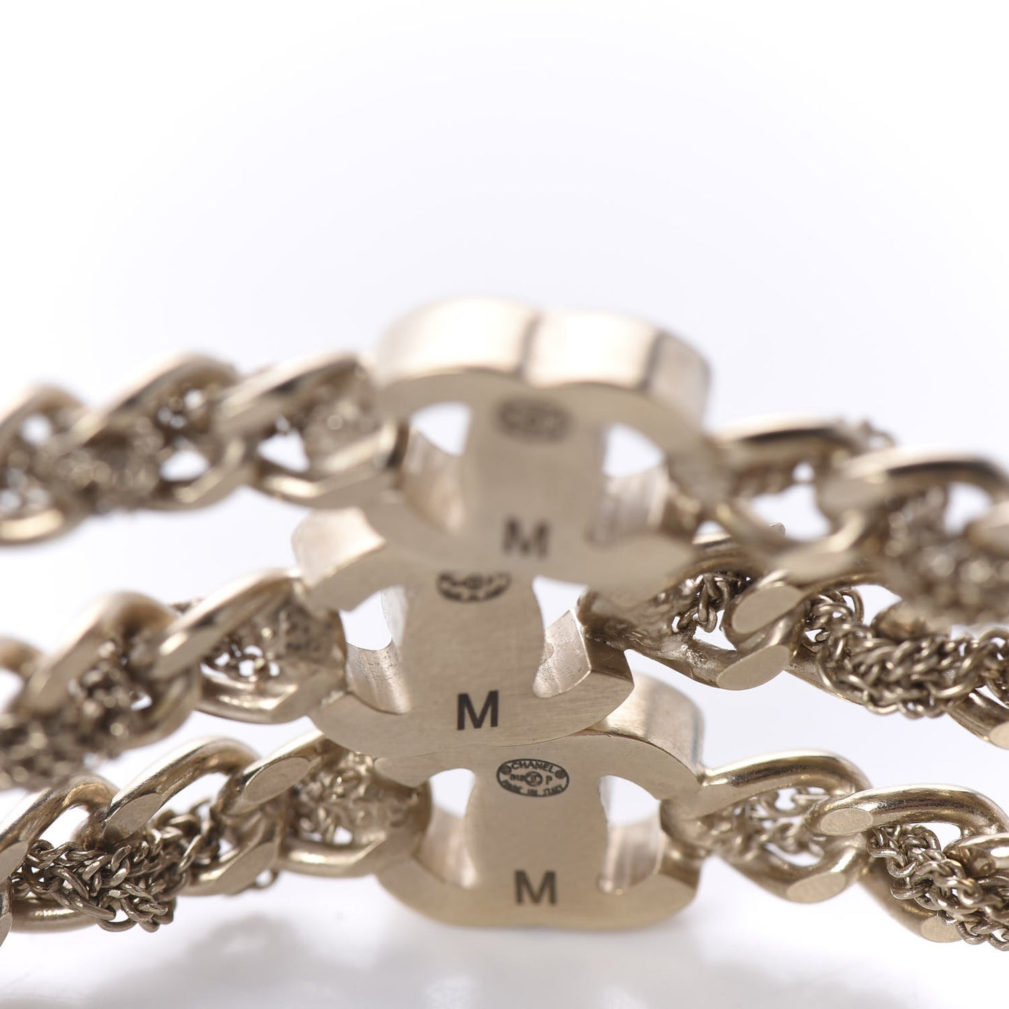 Chain CC Bangle Bracelets Set of 3 Gold M