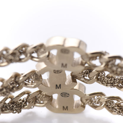 Chanel Chain CC Bangle Bracelets Set of 3 Gold M 4 of 5