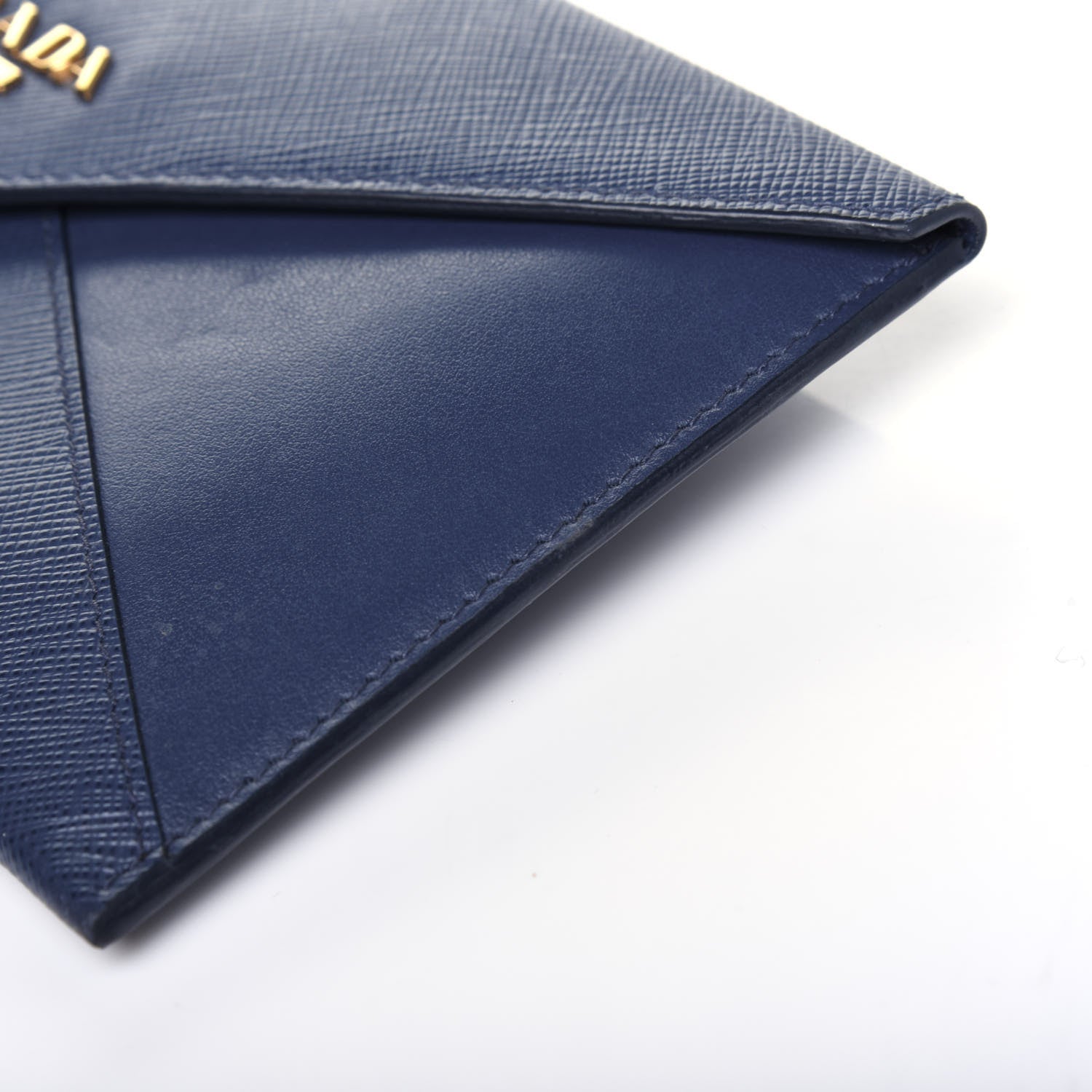 Prada Saffiano City Calf Clutch With Chain Bluette 12 of 15