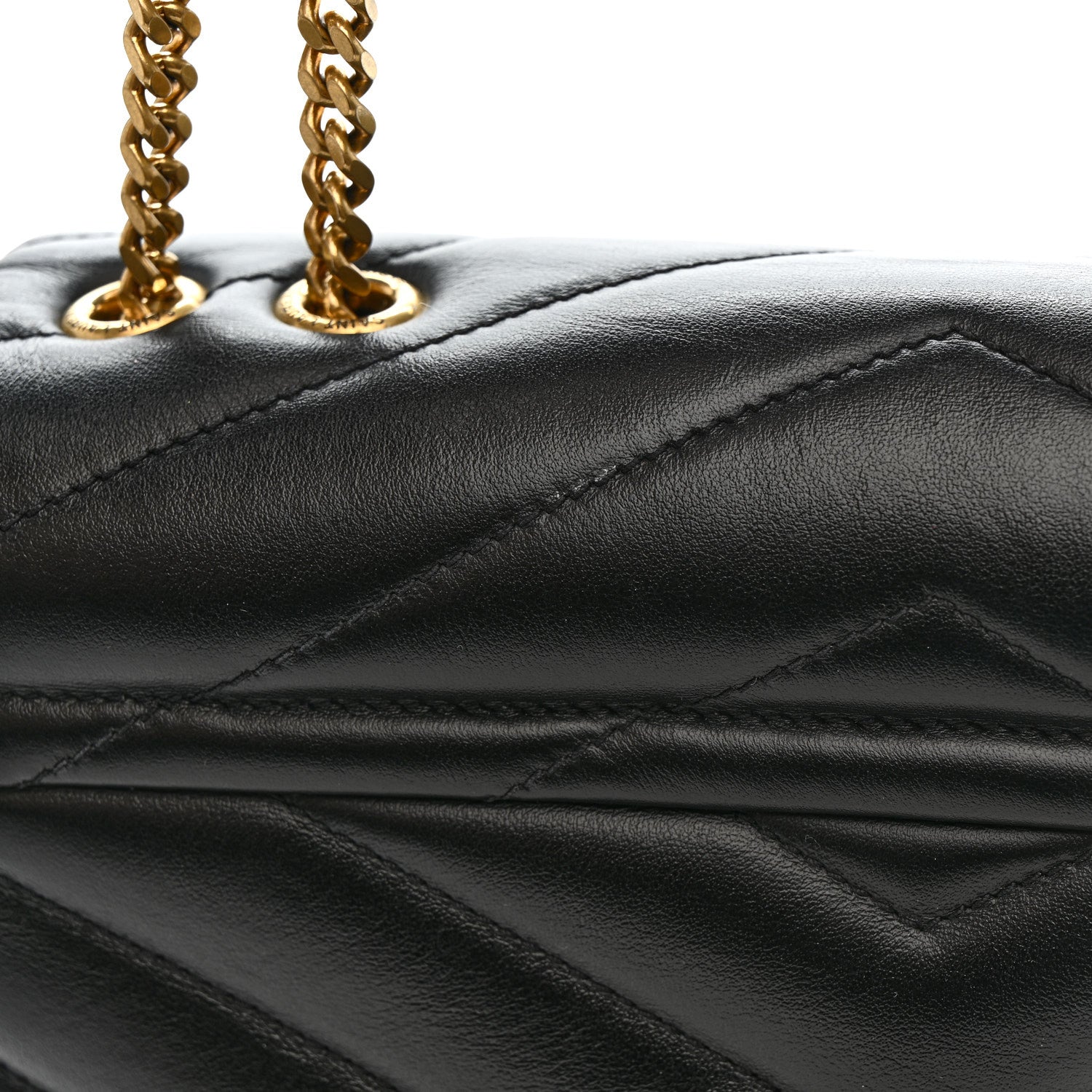 Saint Laurent Calfskin Y Quilted Monogram Small Loulou Chain Satchel Black 16 of 16