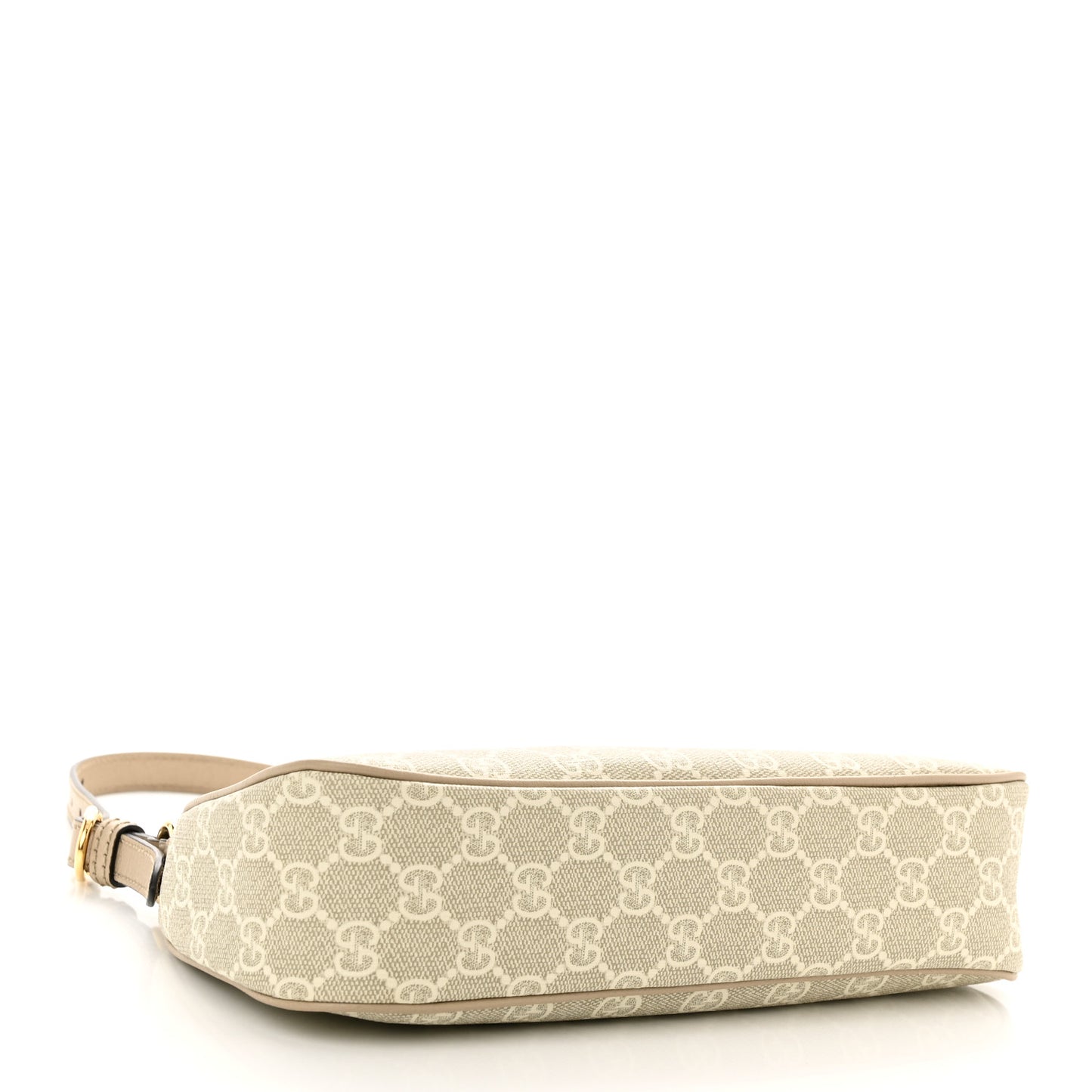 GG Supreme Monogram Textured Dollar Calfskin Small Ophidia Hobo Beige Mystic White Oatmeal