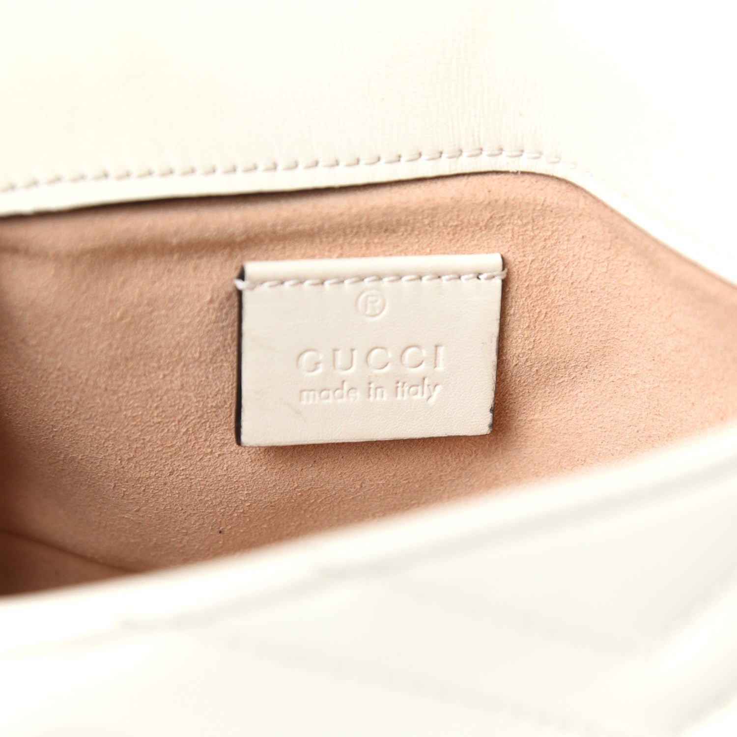 Gucci Calfskin Matelasse Super Mini GG Marmont Shoulder Bag White 6 of 10