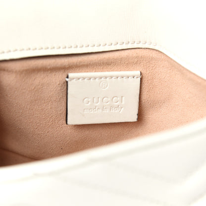 Gucci Calfskin Matelasse Super Mini GG Marmont Shoulder Bag White 6 of 10