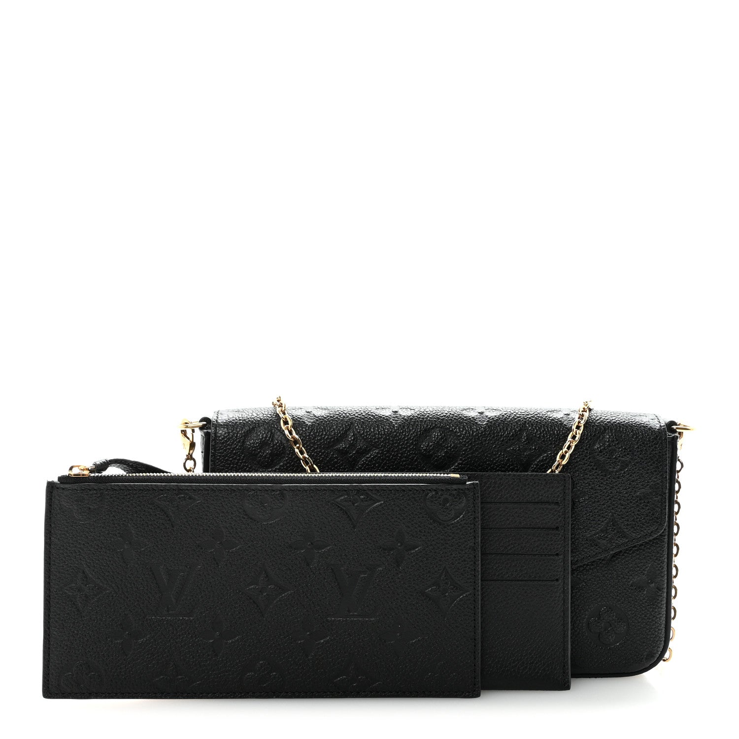 Louis Vuitton Empreinte Pochette Felicie Chain Wallet Black 3 of 10