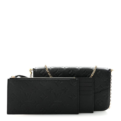 Louis Vuitton Empreinte Pochette Felicie Chain Wallet Black 3 of 10