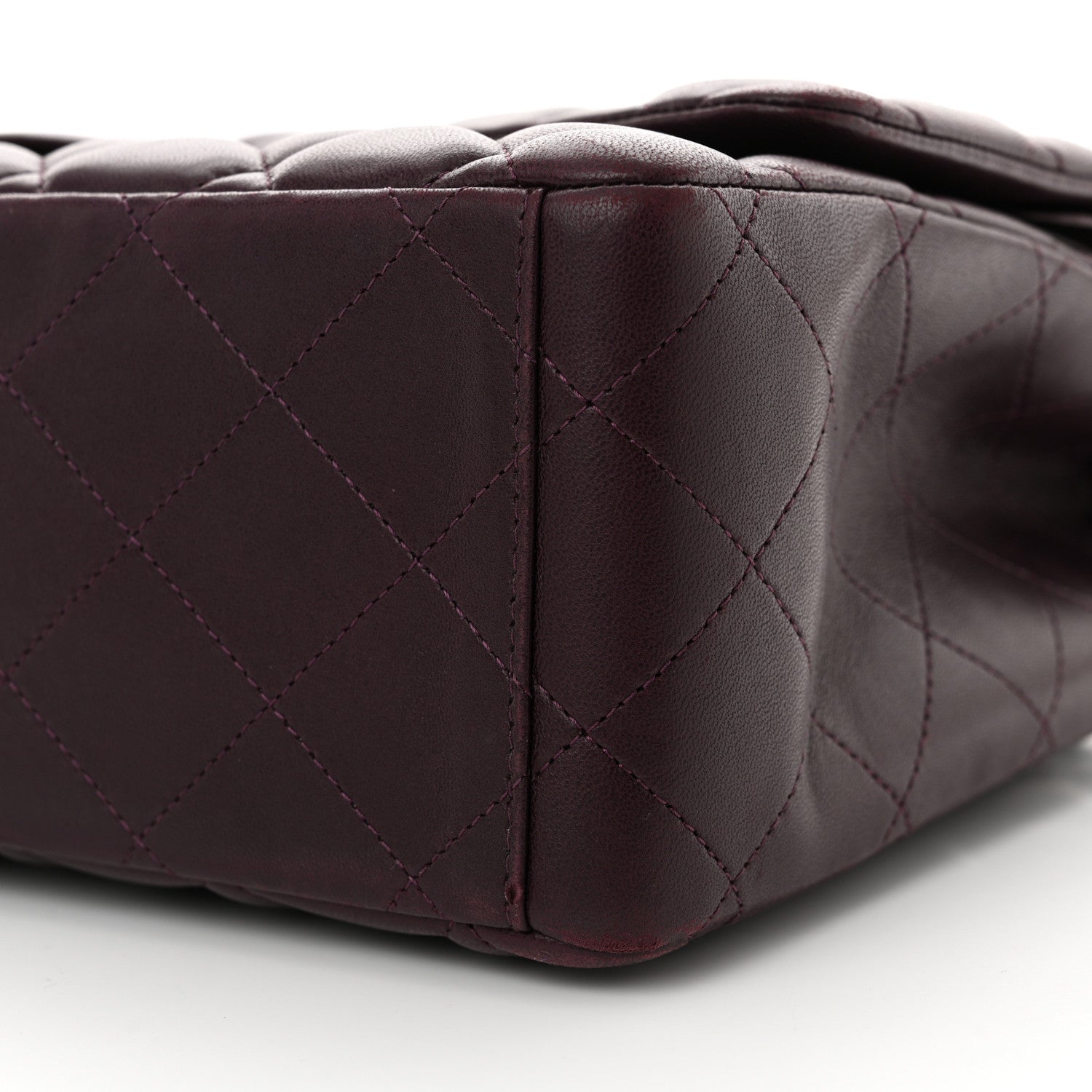 Chanel Lambskin Quilted Maxi Double Flap Plum 10 of 11
