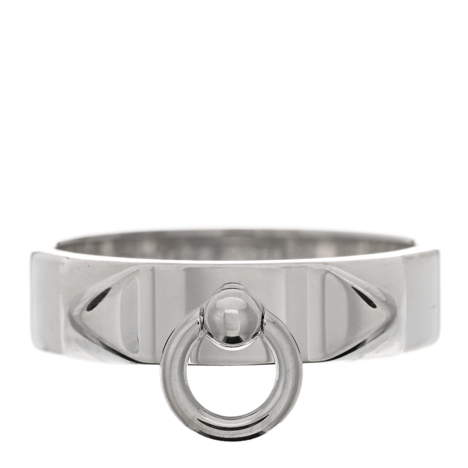 Hermes Sterling Silver PM Collier De Chien Ring 55 7.25 1 of 4