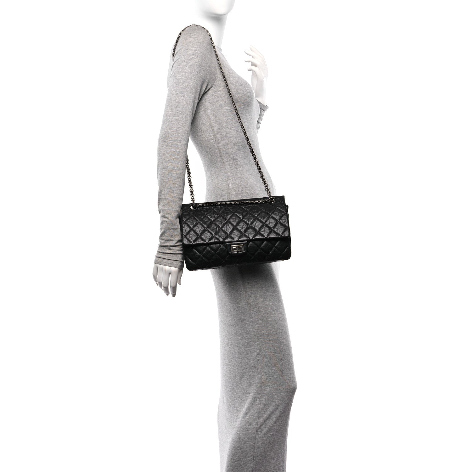 Chanel Aged Calfskin Quilted 2.55 Reissue 226 Flap Black 2 of 11