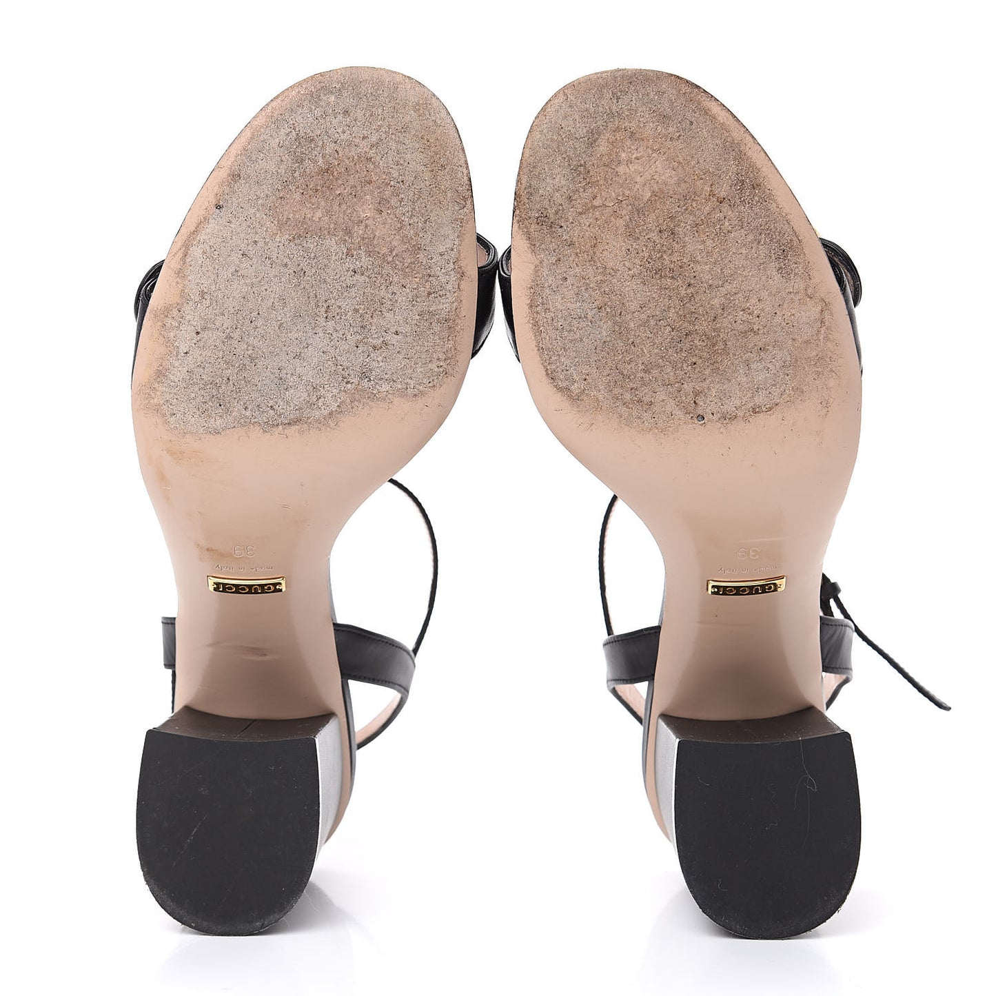 Lifford Calfskin GG Marmont Ankle Wrap 75mm Sandals 39 Black