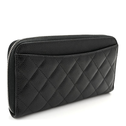 Chanel Caviar Quilted Large Gusset Zip Around Wallet Black 3 of 12